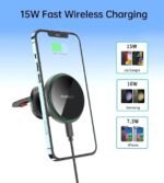 CHOETECH T204-F 15W Magnetic Car Charger Holder with LED Light (Aluminium alloy housing) - Image 2