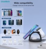 CHOETECH T587-F 3-in-1 Magnetic Wireless Charger Station for iPhone 12/13/14/AirPods Pro/iWatch - Image 9