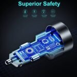 CHOETECH TC0011 130W 3 Ports (Dual USB-C Port PD3.0 + USB-A Port) Fast Car Charger - Image 7