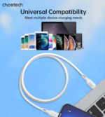 CHOETECH XCL-0002 Silicone USB-C to L Cable 1m White - Image 5