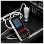 8-Port PD+QC3.0 Car Charger with LED Display - Image 4