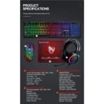T-Wolf TF400 4-pcs Rainbow Keyboard/Mouse/Headphone/Mouse Pad Kit Set - Image 7