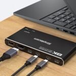 Simplecom KM470 2-Port USB-C KVM Switch 8K Docking Station HDMI 2.1 DP for Laptop Tablet - Image 4