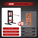 10 Ton Hydraulic Shop Press Workshop Jack Bending Stand H-Frame Tool Stand - Image 2