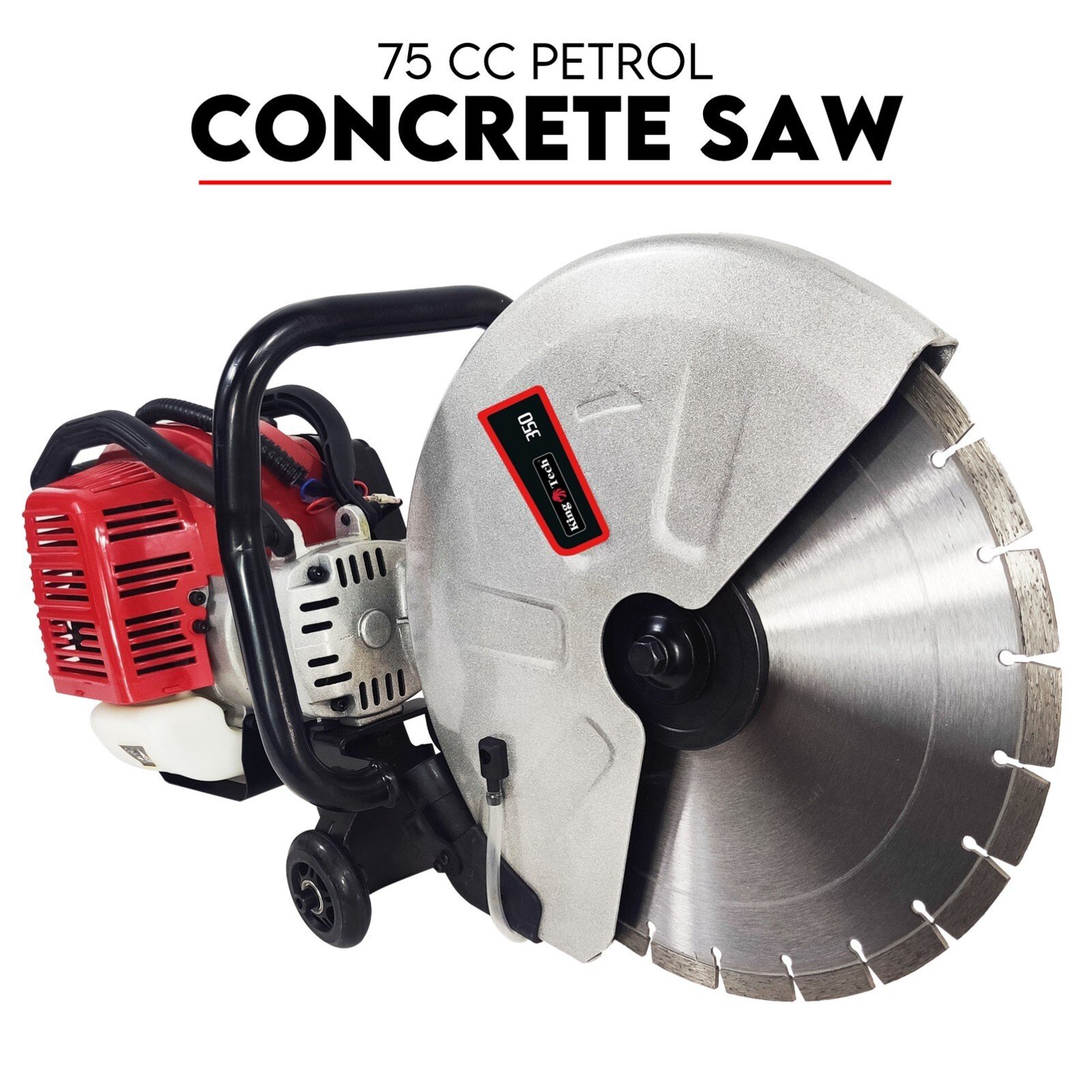 V379-CUTOFSAW05-202603021145-00 75CC Petrol Demolition Saw Concrete Cut Off Wet Demo Cutter Road Brick 350MM - Image 1