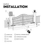 Full Solar Automatic 40W Double Swing Gate Opener Remote Keypad Control - Image 9