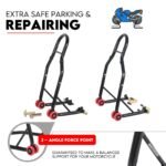 Front and Rear Motorcycle Stand Motorbike Lift Heavy Duty Paddock Carrier Bike Hoist - Image 2