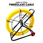 120M —6MM Fish Tape Puller Fiberglass Wire Cable Running Duct Rodder with Wheels