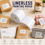 6 Rolls Linerless Printing Label Paper 80 mm  — 52 m for Takeaway Shop Restaurant