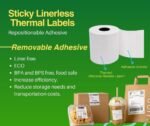 6 Rolls Linerless Printing Label Paper 80 mm  — 52 m for Takeaway Shop Restaurant - Image 9
