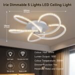 Irie Dimmable 5 Lights LED Ceiling Light - White - Image 8