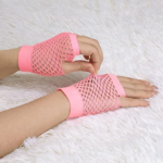 24 Pair Fishnet Gloves Fingerless Wrist Length 70s 80s Costume Party Light Pink - Image 5