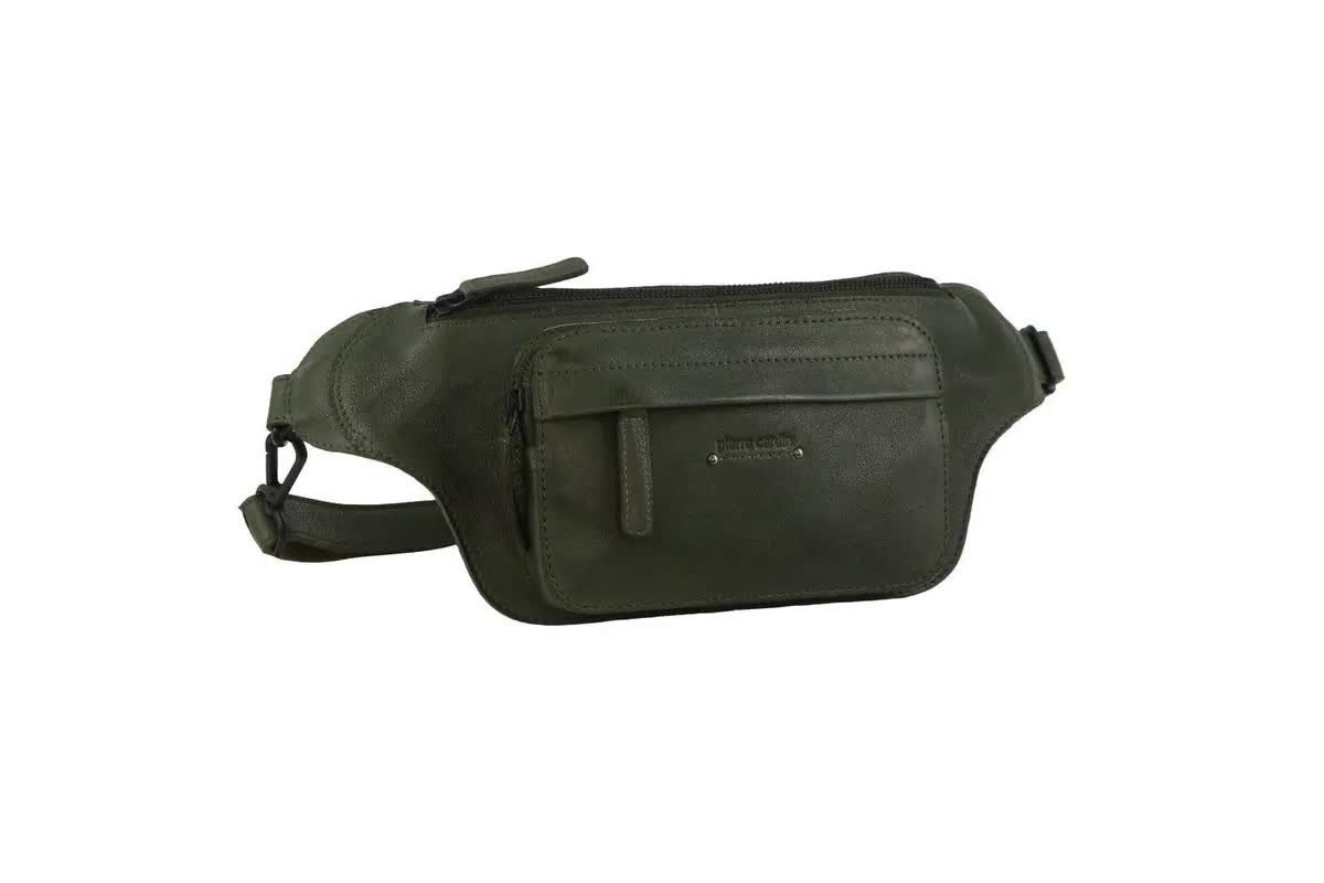 V563-PC3718-DK-GRN-202603021135-00 Pierre Cardin Mens Bum Bag Waist Pack Leather Travel Money Phone - Dark Green - Image 1