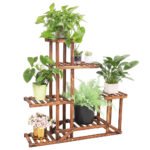 6-Tier Rustic Wooden Step Plant Stand - Image 2