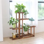 6-Tier Rustic Wooden Step Plant Stand - Image 6