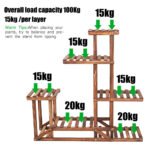 6-Tier Rustic Wooden Step Plant Stand - Image 7