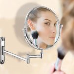 Bath Mirror 5X Magnification Wall Mounted Adjustable Makeup Mirror Arm Extend - Image 2