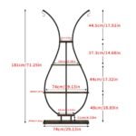 180Cm Tall Plant Stand Indoor Vase-Shape Metal Plant Shelf With Hanging Hooks - Image 13