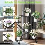 6 Potted Heart-shaped Metal Tall Plant Stand Rolling Garden Cart Flower Racks AU - Image 8