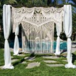 Boho Chic Macrame Tapestry Wedding Backdrop Arch Door Window Hanging Curtains - Image 2