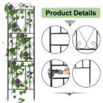 2 Pcs Large Metal Garden Trellis for Outdoor Yard & Patio - Image 6