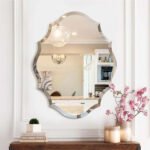 Beveled Silver Oval Wall Mirror Versatile Frameless Design for Vertical or Horizontal Display - Image 2