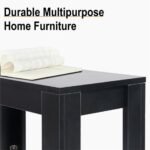 Rustic 2 Tier Side Table Open Accent Table Bedside Storage Slim Coffee End Table - Image 6