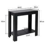 Rustic 2 Tier Side Table Open Accent Table Bedside Storage Slim Coffee End Table - Image 7