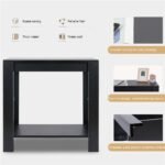 Rustic 2 Tier Side Table Open Accent Table Bedside Storage Slim Coffee End Table - Image 9