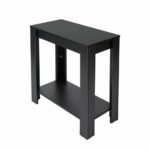 Rustic 2 Tier Side Table Open Accent Table Bedside Storage Slim Coffee End Table