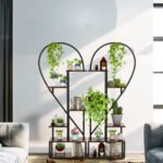 Fin Merge/Separate Metal Plant Stand Heart Shape Ladder Book Shelf For Indoor Garden - Image 6