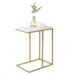Heavy-Duty C-Shaped End Table with Storage
