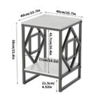 Sleek White Marble Side Table Sofa End Table Bedside Nightstand w Durable Frame - Image 7