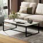 Elegant Heavy Duty Stone Coffee & Side Table - Image 3