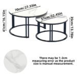 Stylish Round Nesting Coffee Tables with Metal Frame - Image 5