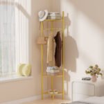 Fin Heavy Duty Clothes Stand Space-Saving Corner Coat Hat Shoes Rack Bedroom - Image 6
