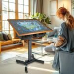 Wooden Jigsaw Puzzle Table with Tilt, Drawers and Rolling Wheels - Image 2