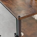 Anti-Bite Glass Indoor Dog Cage - Modern Furniture Style Dog Kennel End Table with Lockable Wheels and Double Doors - Image 9