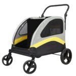 Two Dogs Stroller Divider Pet Travel Stroller Carrier One-key Folding Outdoor