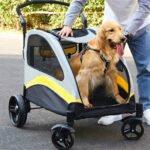 Large Dog Stroller Foldable Pet Pushchair with Doors - Image 2