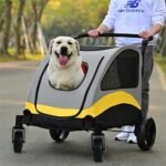Large Dog Stroller Foldable Pet Pushchair with Doors - Image 3
