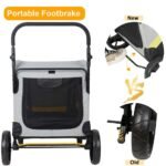 Large Dog Stroller Foldable Pet Pushchair with Doors - Image 5