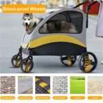 Large Dog Stroller Foldable Pet Pushchair with Doors - Image 7