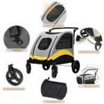 Large Dog Stroller Foldable Pet Pushchair with Doors - Image 8