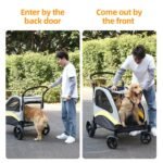 Large Dog Stroller Foldable Pet Pushchair with Doors - Image 9
