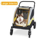 Large Dog Stroller Foldable Pet Pushchair with Doors - Image 10
