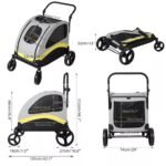 Extra Large Dog Stroller Foldable Pet Pushchair with Doors - Image 11