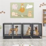 Giant Dog Cage Indoor Outdoor Super-Hard Metal Kennel Pet Playpen W Tray & Divider - Image 7