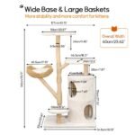 142cm Large Tall Cat Tree Tower with Soft Flower Perch & Condo - Multi-Level Cat Furniture for Kittens & Adult Cats - Image 2