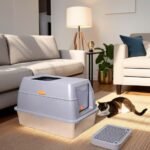 65L Big Cat Stainless Steel Litter Box With Lid High Wall With Triple Pedal Gray - Image 5